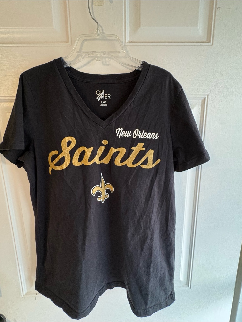 New Orleans Saints Kids' Black & Gold V-Neck Tee